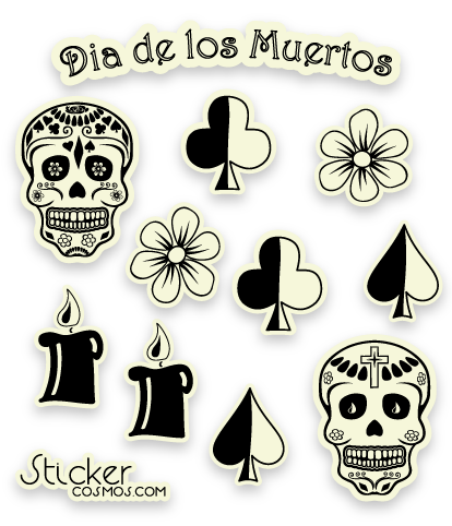 Glow-in-the-dark sticker sheets DIA DE LOS MUERTOS