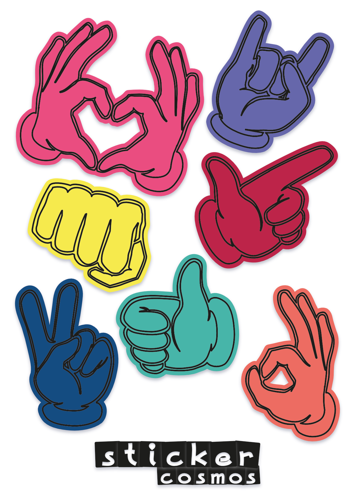 Vinyl sticker sheet HANDS