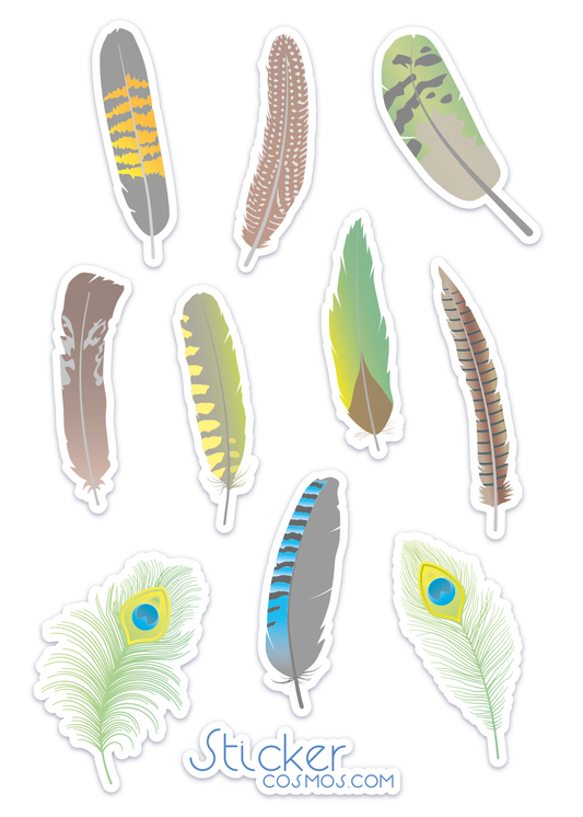 Reflective stickers sheet FEATHERS-1