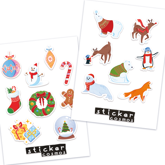 Vinyl sticker sheets CHRISTMAS - WINTER MIX