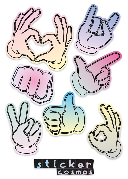 Reflective stickers sheet HANDS