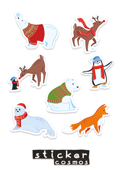 Vinyl sticker sheets CHRISTMAS - WINTER MIX