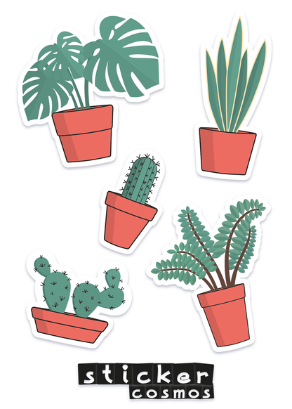 Vinyl sticker sheet PLANTS 1