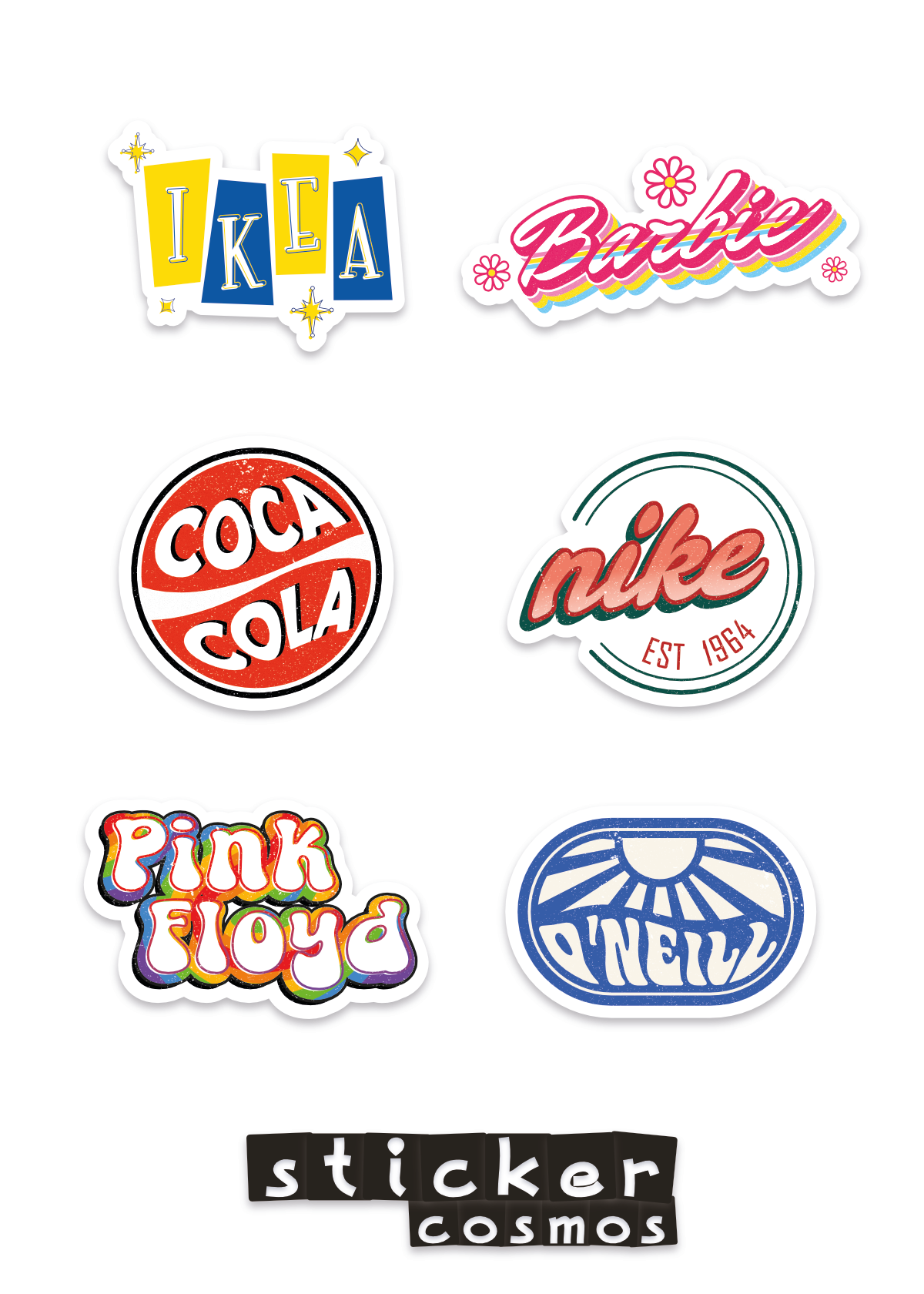 Vinyl sticker sheet RETRO LOGOS 1