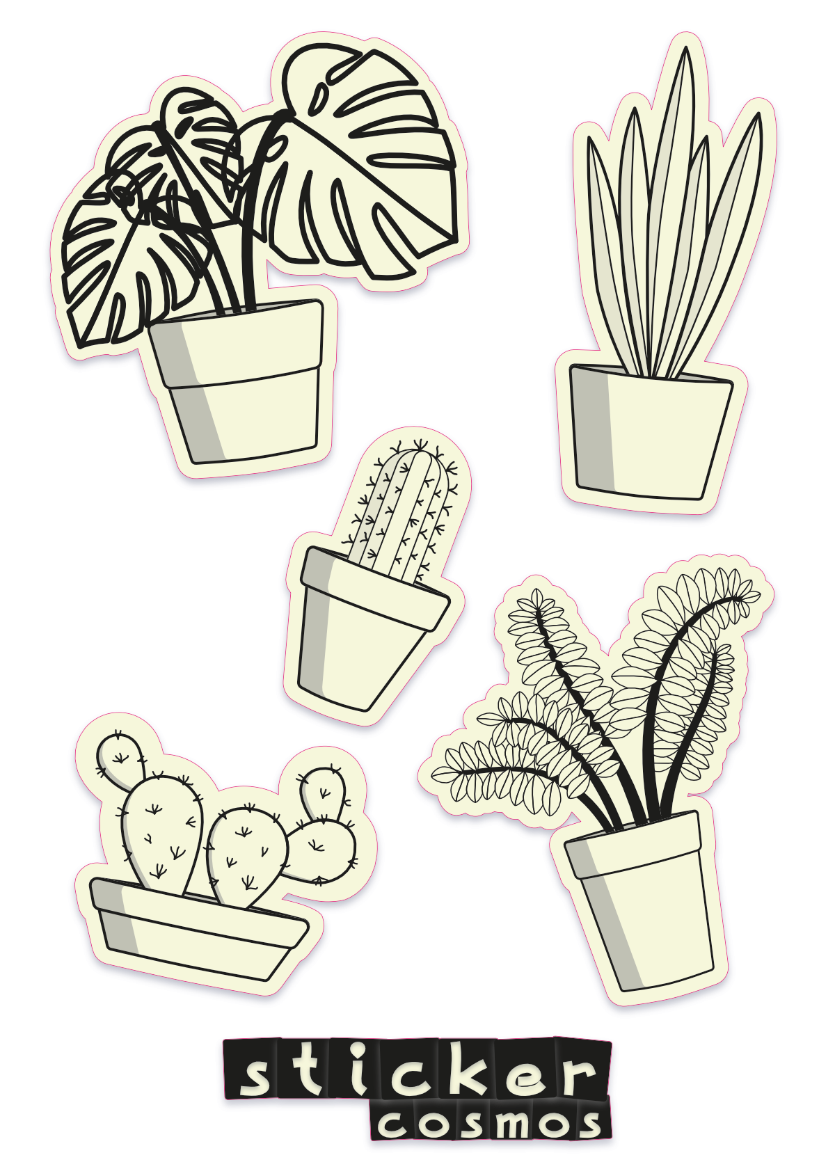 Glow-in-the-dark sticker sheets PLANTS 1