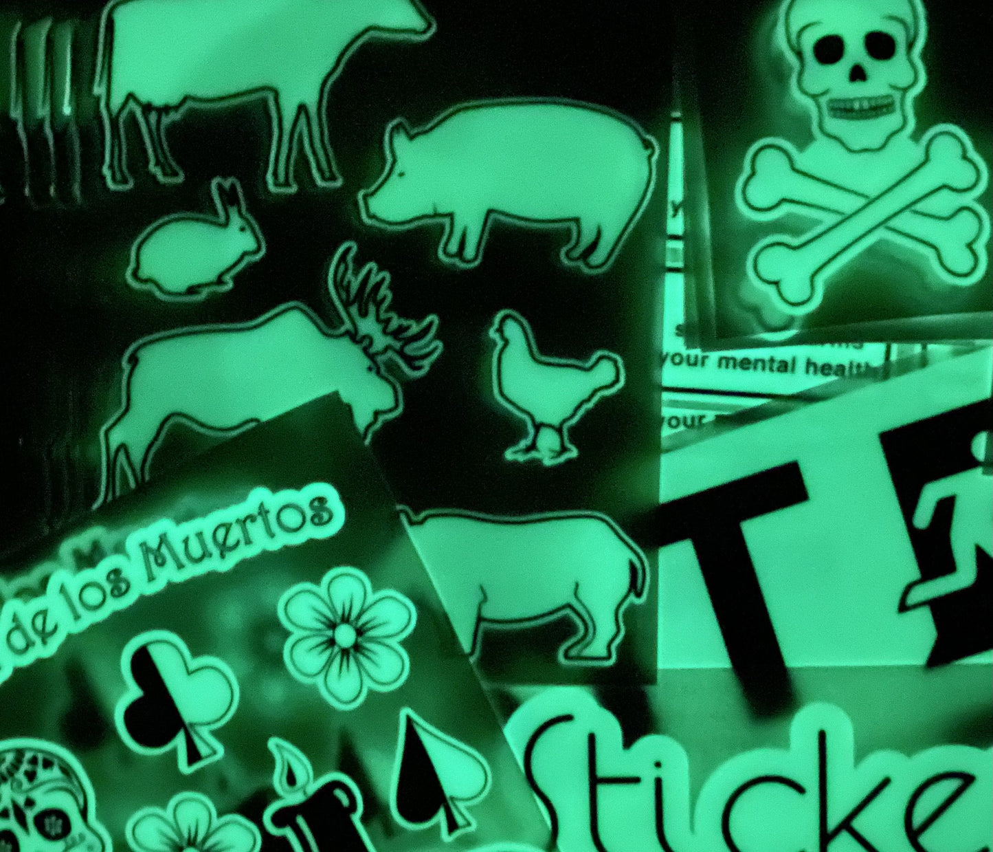 Glow-in-the-dark sticker sheets PLANTS 1