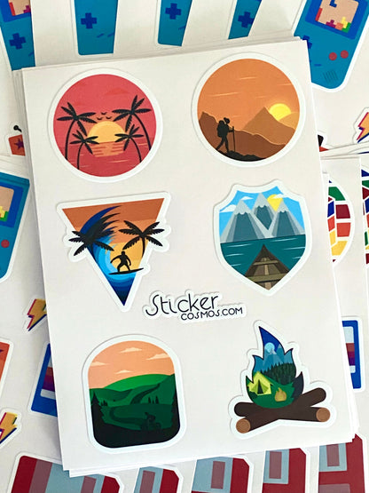 Vinyl sticker sheet RETRO LOGOS 1