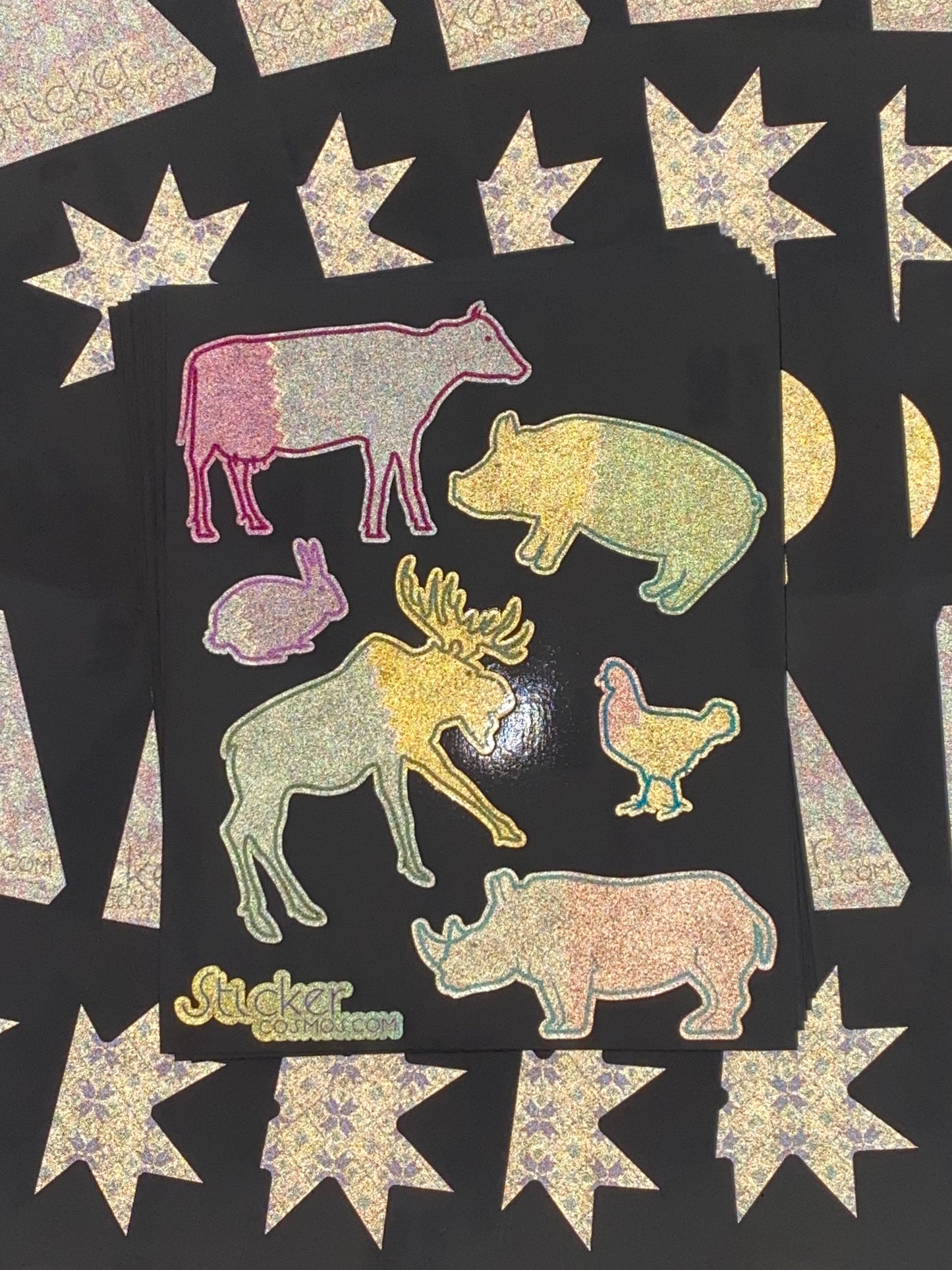 Reflective stickers on sheet ANIMALS