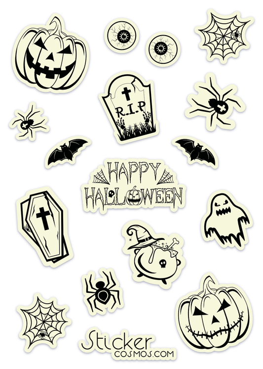 Glow-in-the-dark sticker sheets HALLOWEEN