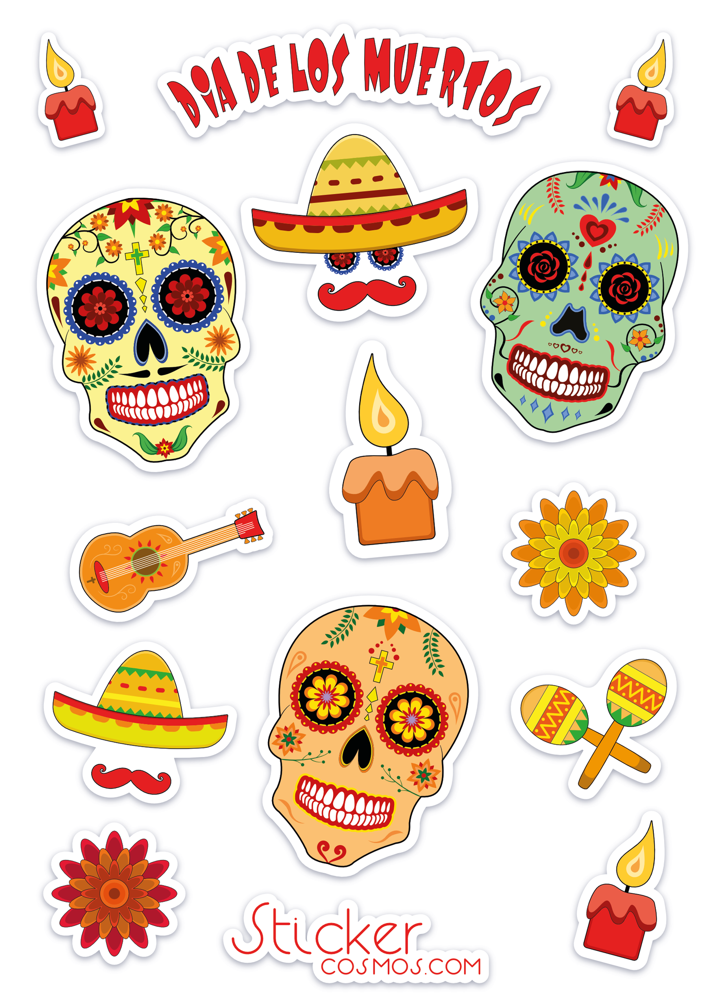 Vinyl stickers sheet DIA DE LOS MUERTOS