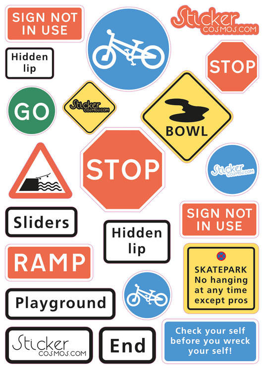 Reflective stickers sheet SIGNS