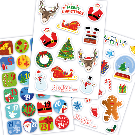 Vinyl stickers sheet CHRISTMAS MIX