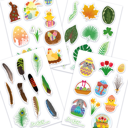 Vinyl stickers sheet EASTER MIX 4 sheets