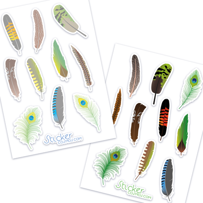 Vinyl & reflective stickers sheet MIX FEATHER