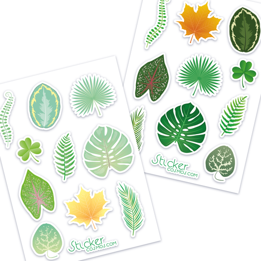 Vinyl & reflective stickers sheet MIX LEAVES