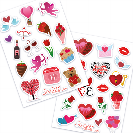 Vinyl stickers sheet VALENTINE MIX