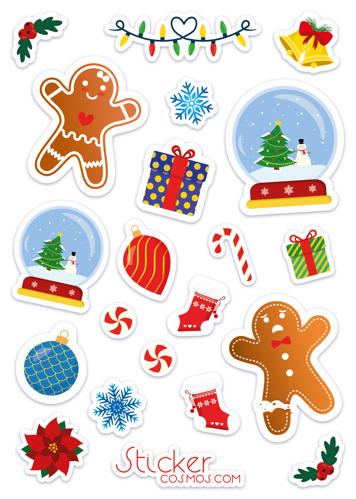 Vinyl stickers sheet CHRISTMAS MIX