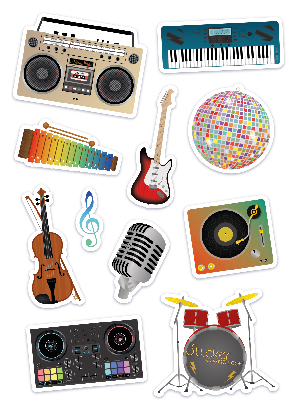 Vinyl stickers sheet MUSIC 1