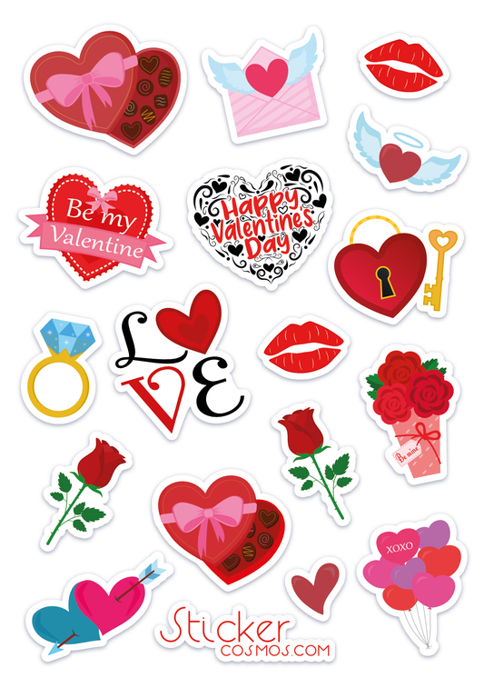 Vinyl stickers sheet VALENTINE-1