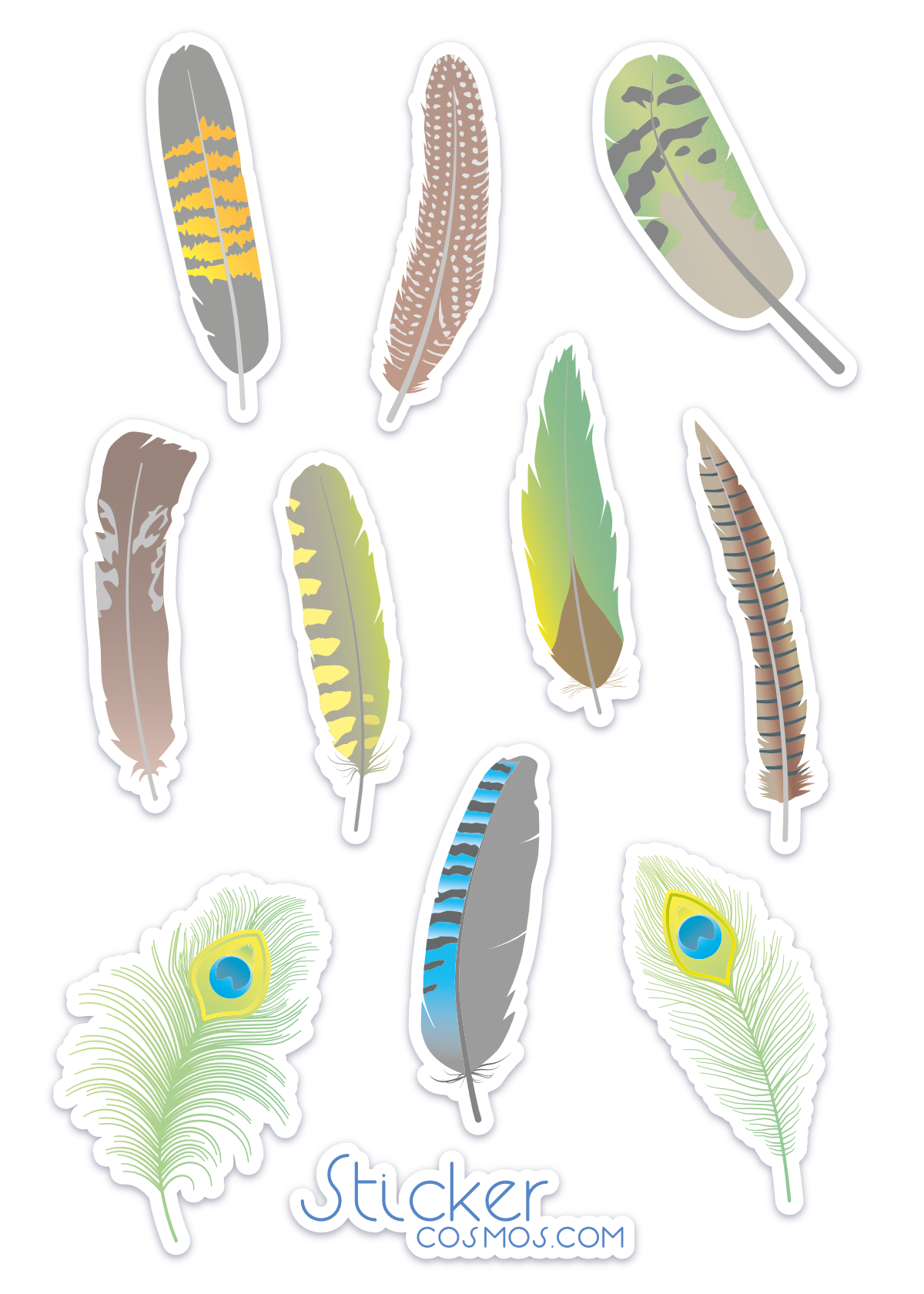 Vinyl & reflective stickers sheet MIX FEATHER