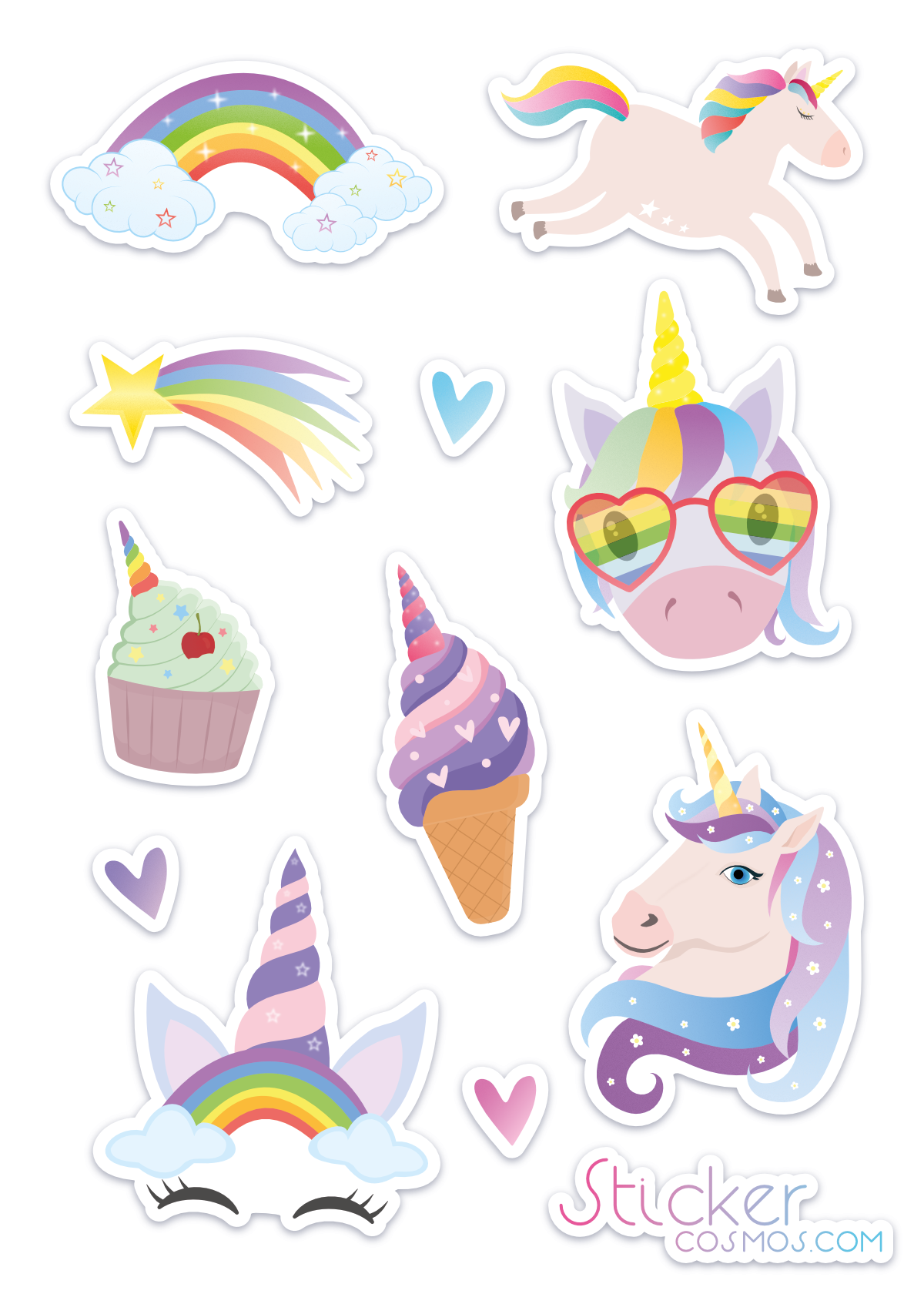 Reflective stickers sheet UNICORNS 1