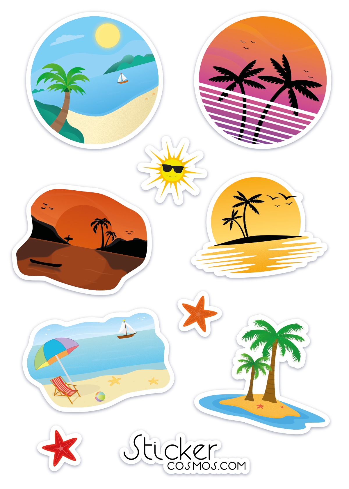 Vinyl stickers sheet BEACH 1