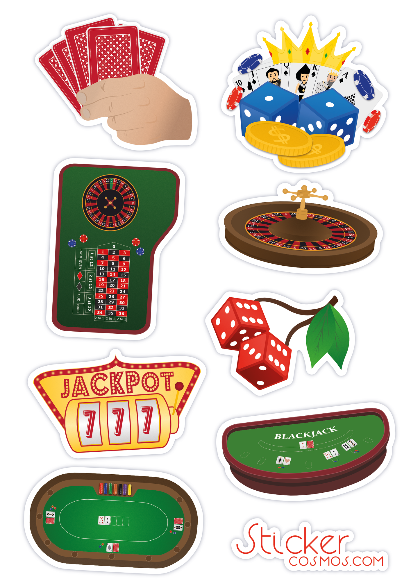 Vinyl stickers sheet CASINO 1