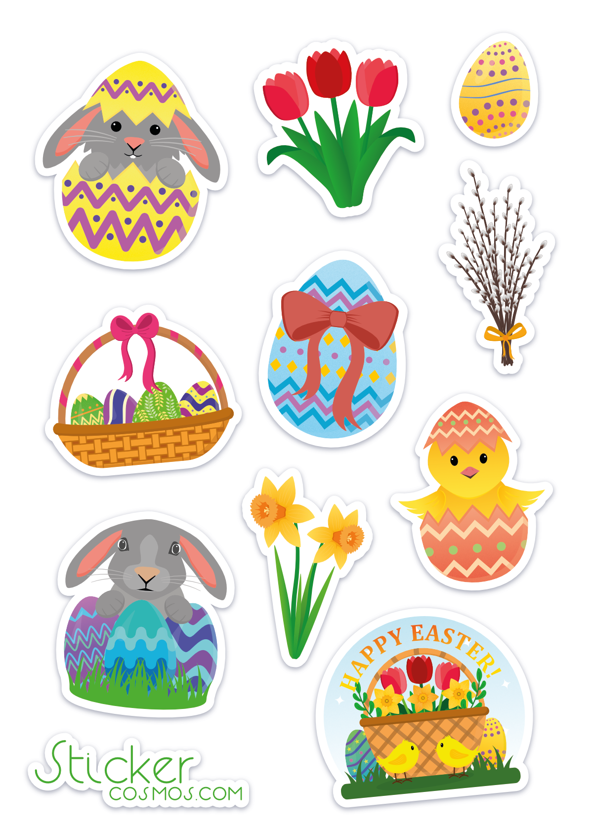 Vinyl stickers sheet EASTER MIX 4 sheets