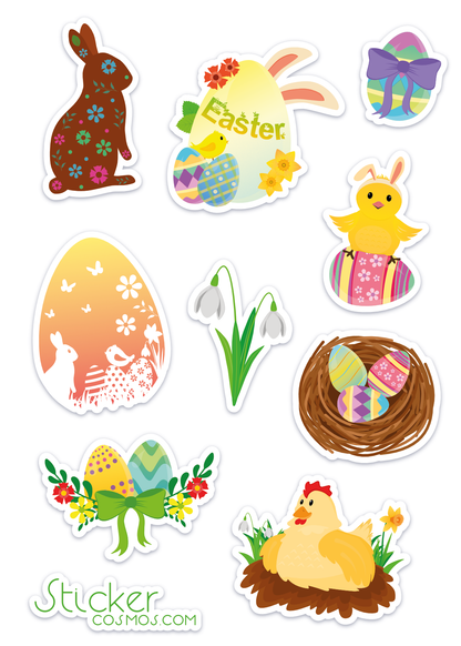 Vinyl stickers sheet EASTER MIX 4 sheets