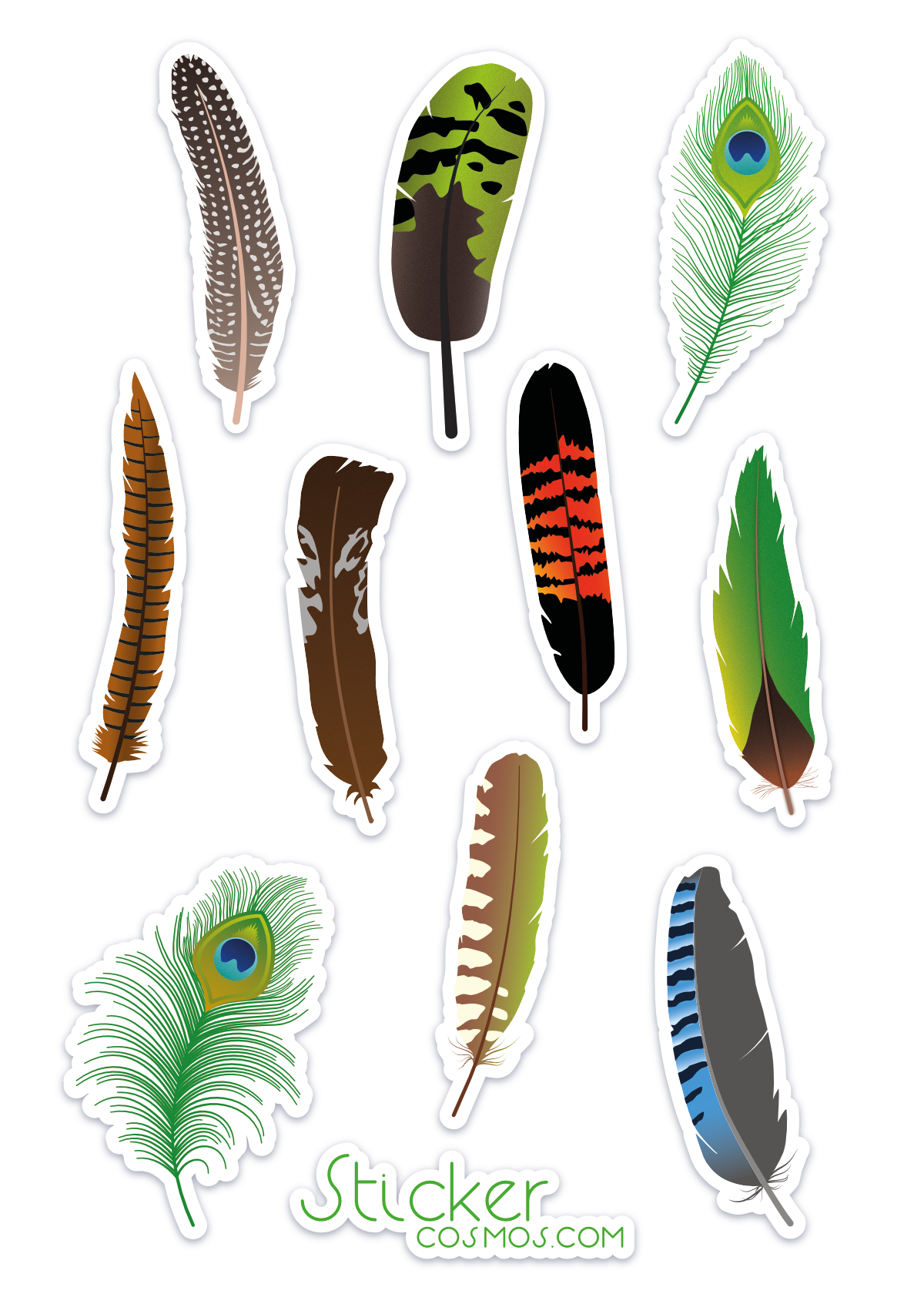 Vinyl & reflective stickers sheet MIX FEATHER