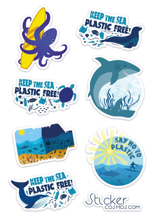 Vinyl stickers sheet KEEP THE SEA CLEAN 1