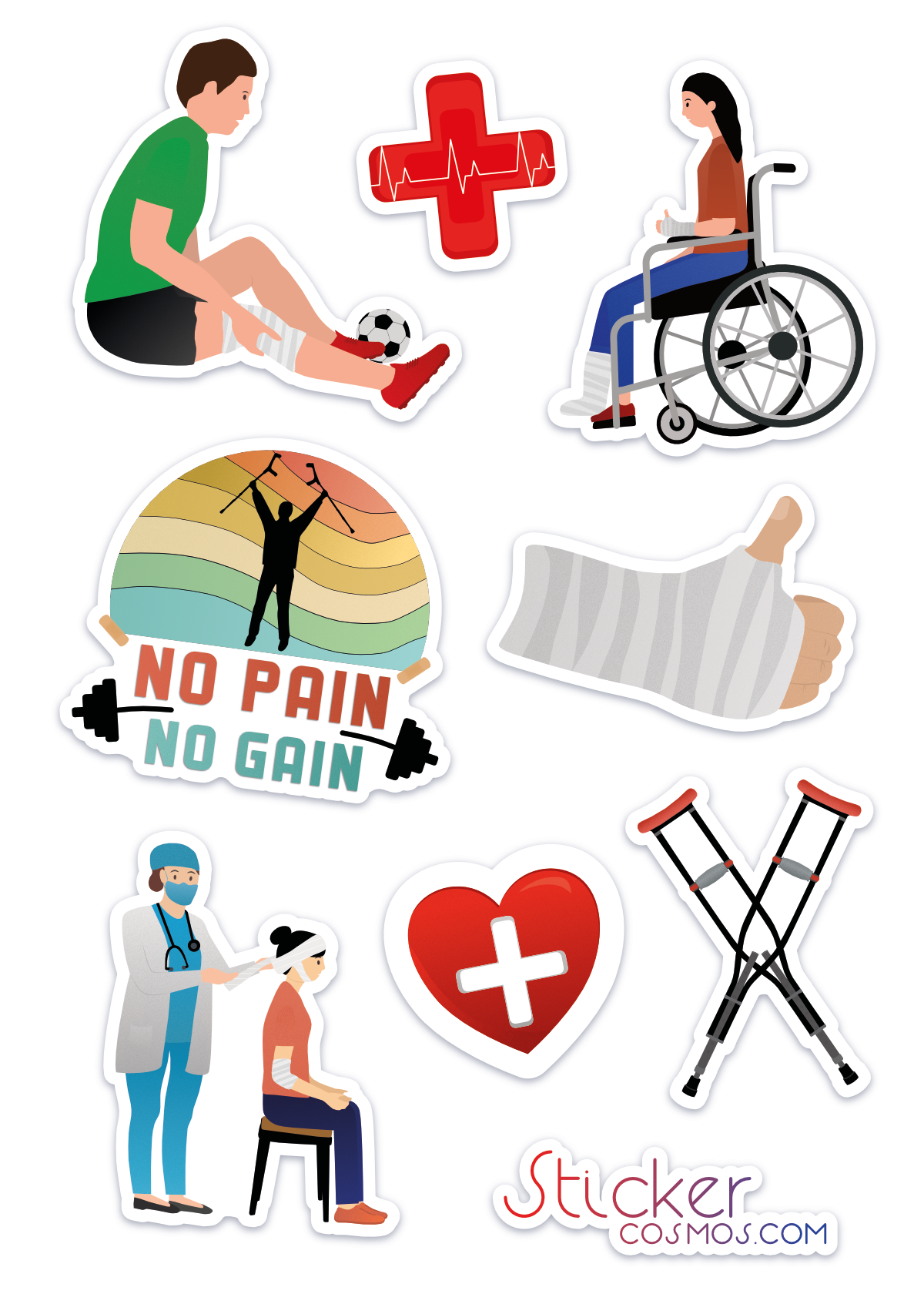 Vinyl stickers sheet NO PAIN NO GAIN 1