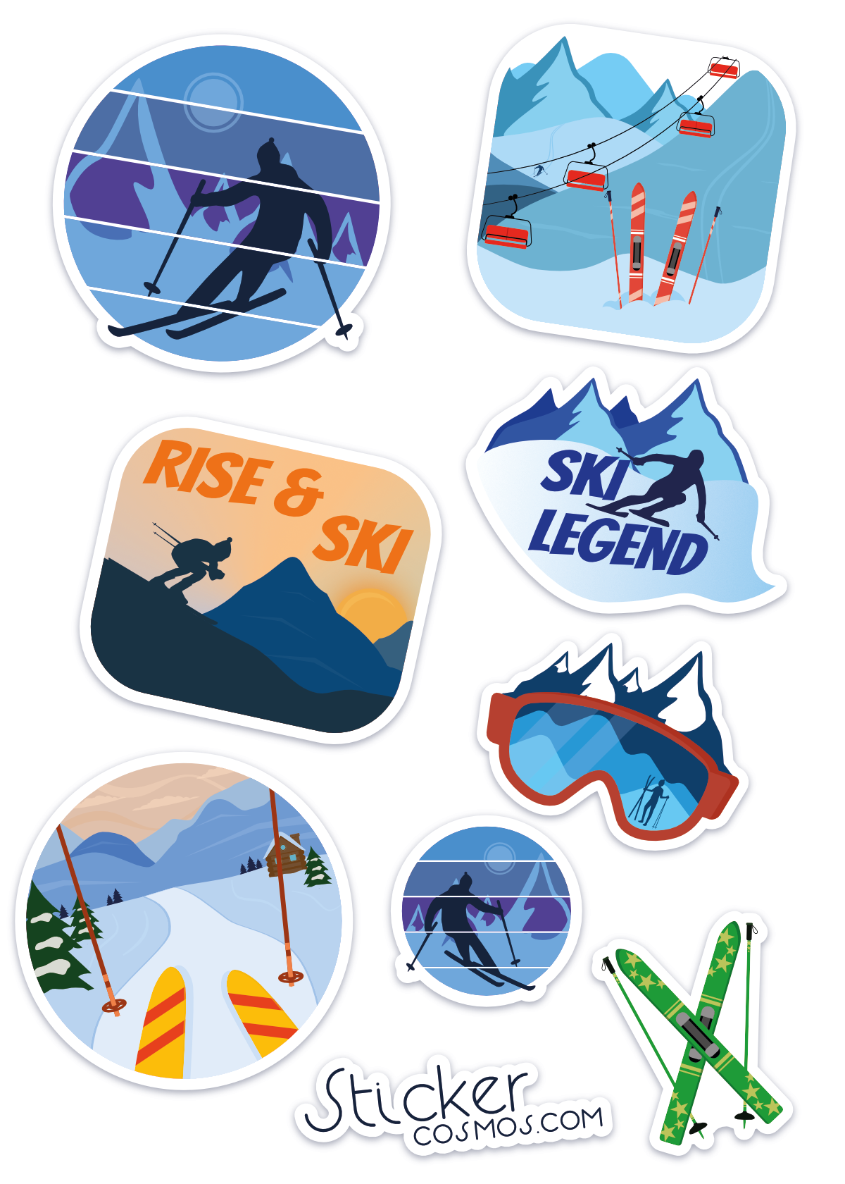 Vinyl stickers sheet MOUNTAINS MIX