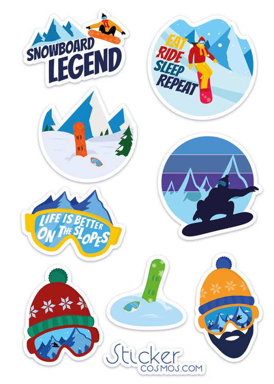 Vinyl stickers sheet SNOWBOARD-1