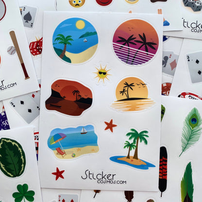 Vinyl stickers sheet BEACH 1