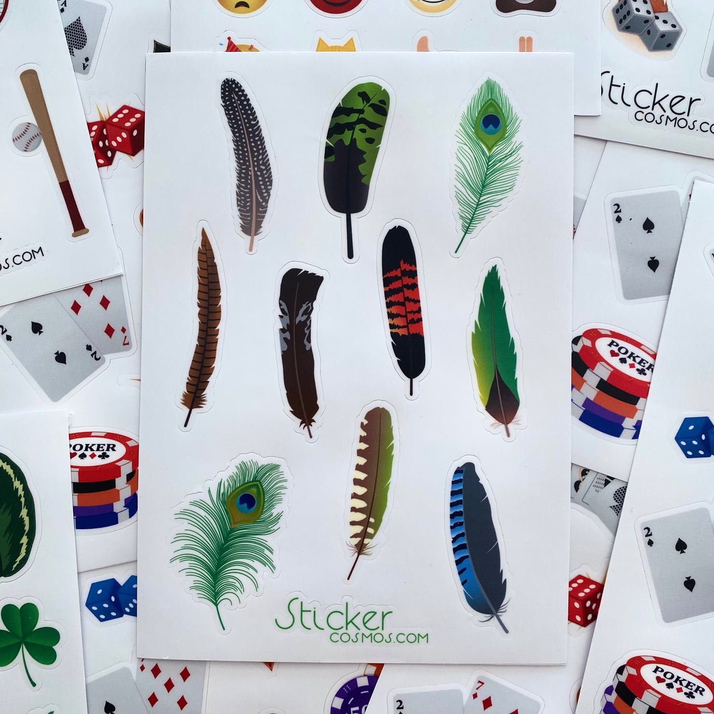 Vinyl stickers sheet FEATHER-1