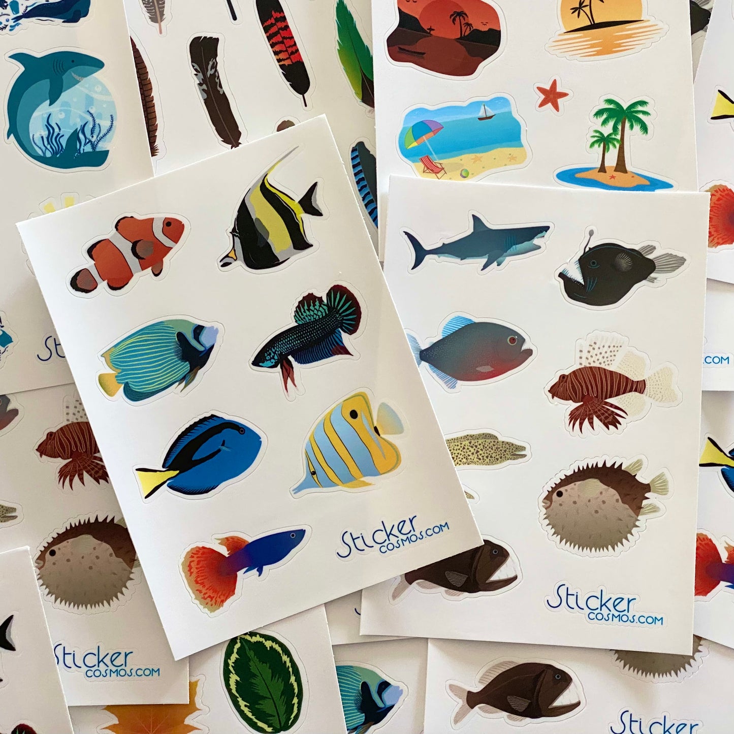 Vinyl stickers sheet FISH MIX