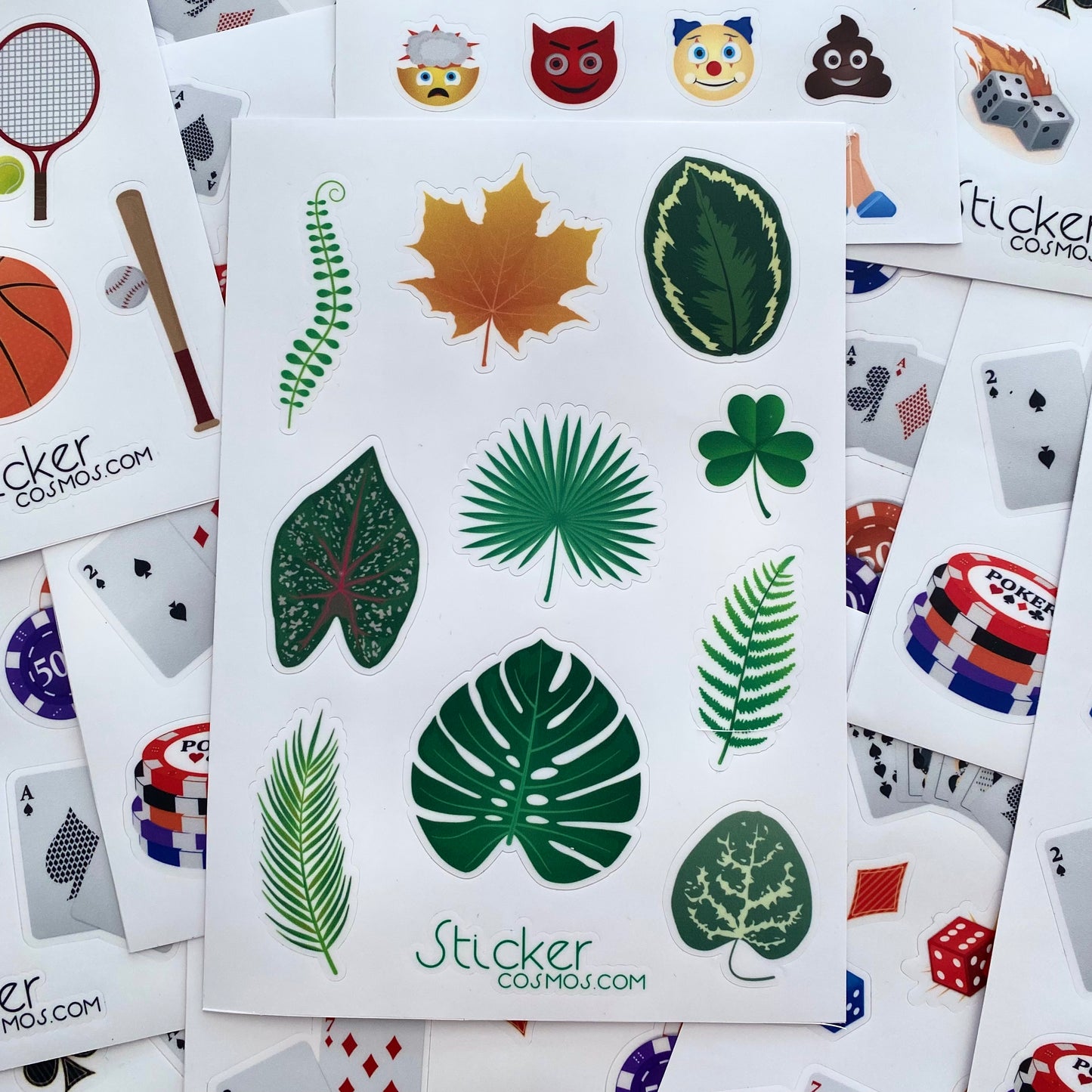 Vinyl & reflective stickers sheet MIX LEAVES