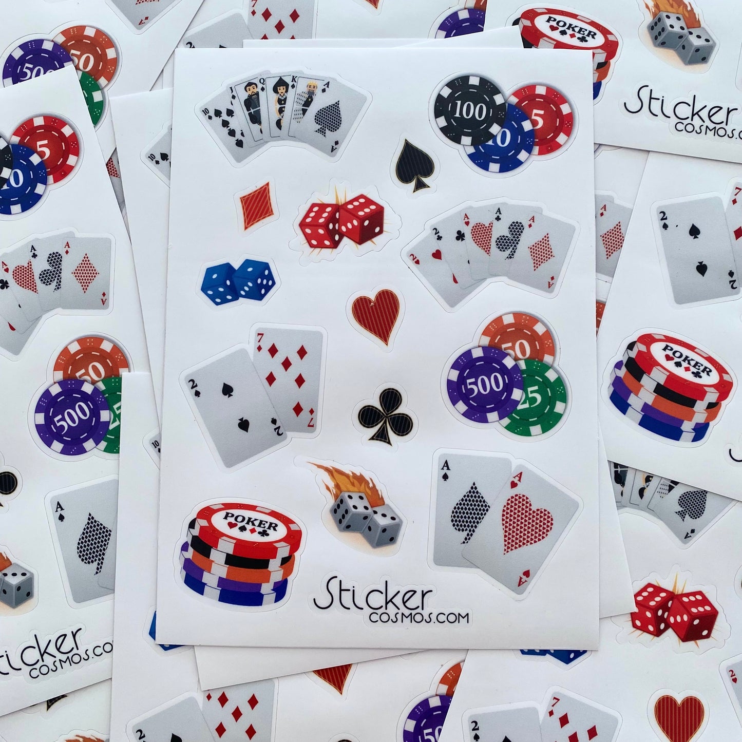 Vinyl stickers sheet ROYAL FLUSH