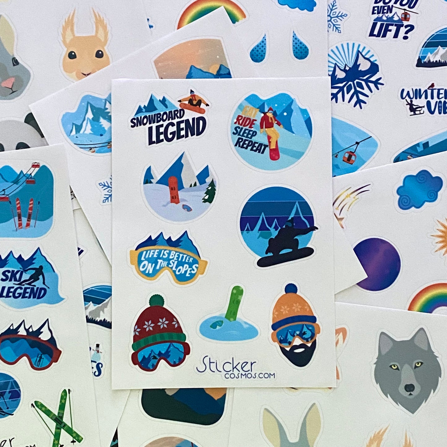 Vinyl stickers sheet SNOWBOARD-1