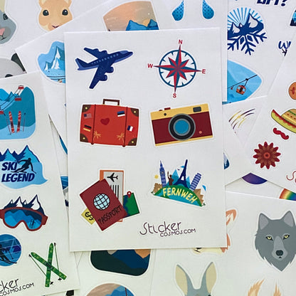 Vinyl stickers sheet TRAVEL