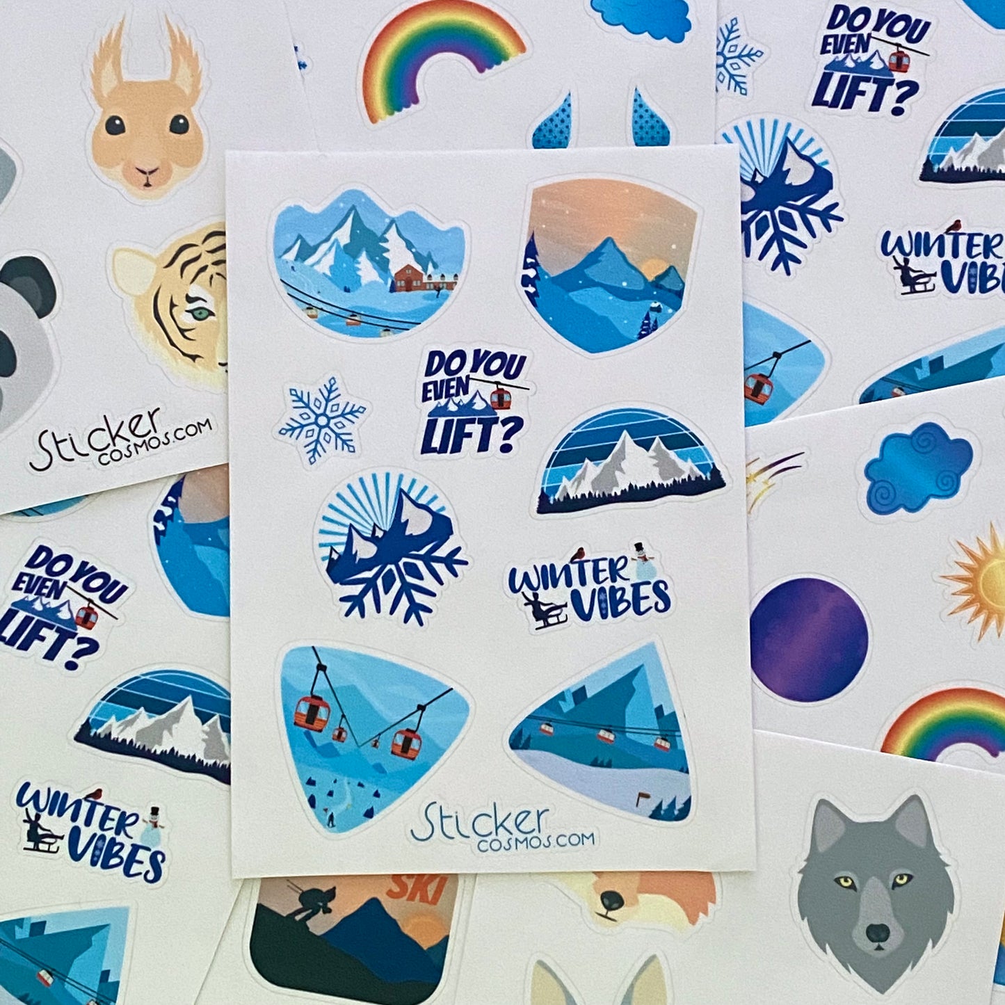 Vinyl stickers sheet MOUNTAINS MIX