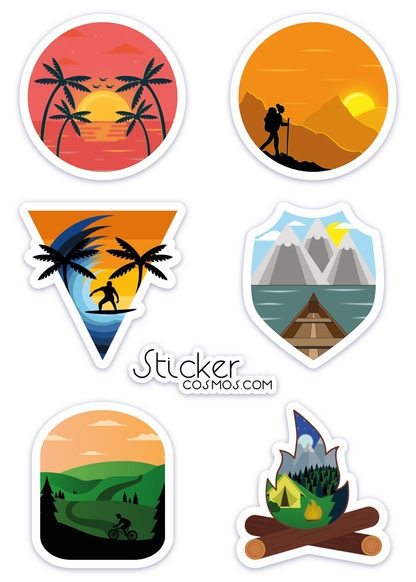 Vinyl stickers sheet CAMPING