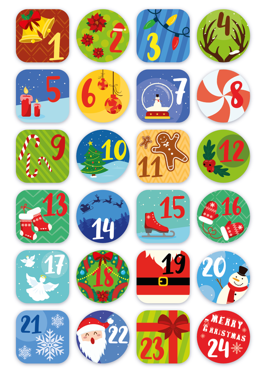 Vinyl stickers sheet CHRISTMAS CALENDAR