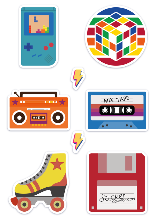 Vinyl stickers sheet RETRO